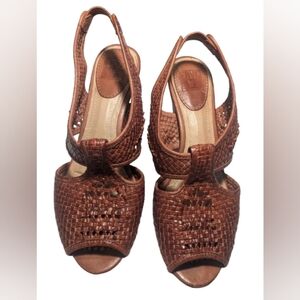 FRYE Women's Ramsey Woven Slingback Heel Sandal